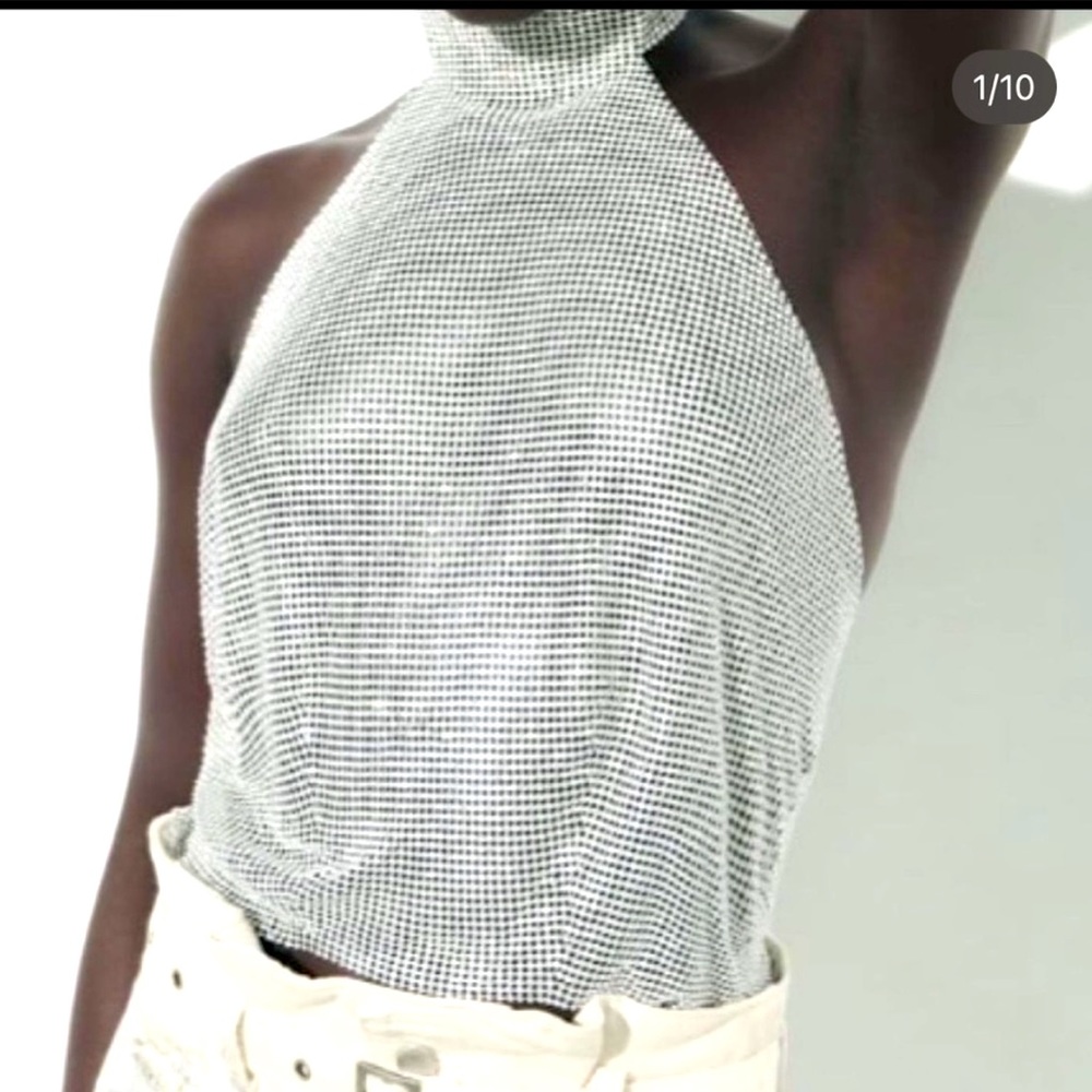 Zara rhinestone halter top